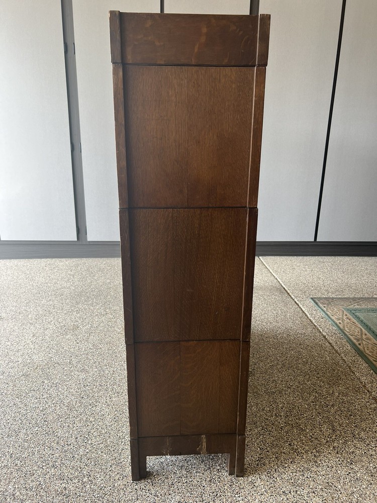 Antique Arts & Crafts Gunn 9” Sectional Three Stack Barrister Bookcase