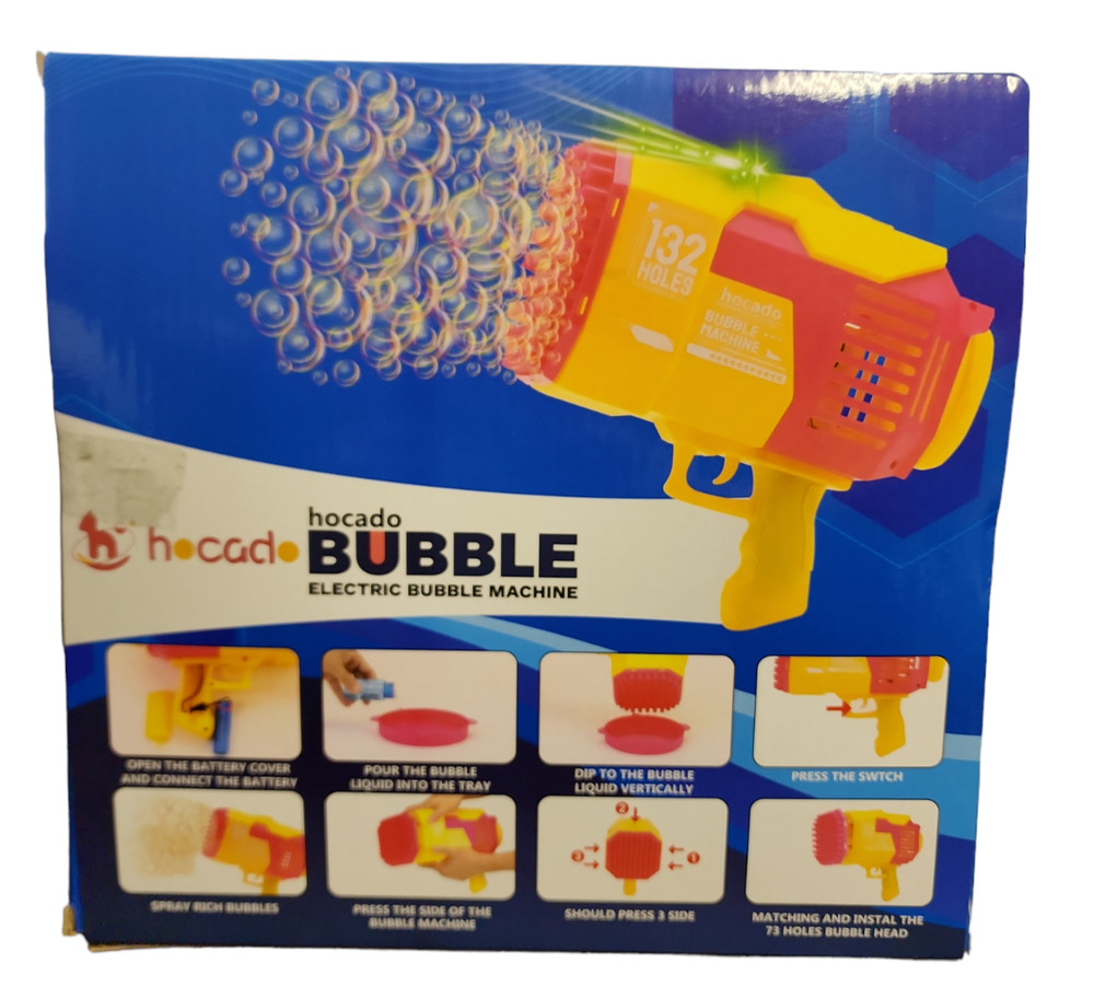 132Hole Magic Rocket Launcher Pink Bubble Gun Bubble Bazooka Bubble Machine Gift
