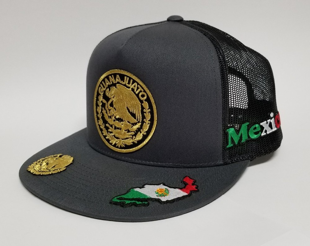 GUANAJUATO    MEXICO  HAT MESH TRUCKER  DARK GREY  SNAP BACK ADJUSTABLE  NEW