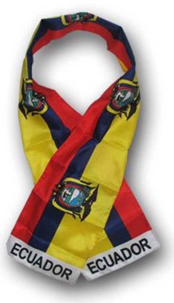 ECUADOR FLAG SCARF - LIGHTWEIGHT POLYESTER 8" x 60" - NEW SCARF SHAWL WRAP