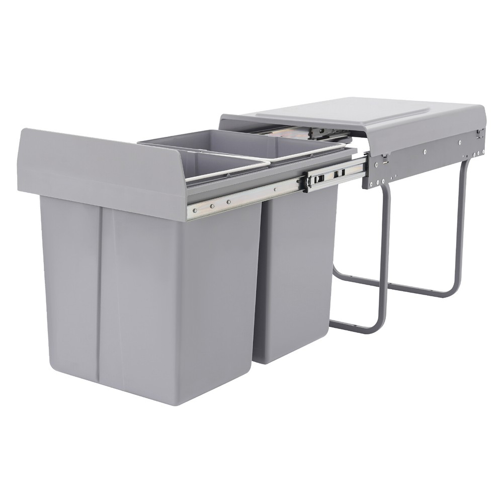 Kitchen Waste Bin 40L Pullout Garbage Trash Can Double Pull-Out Trash Can