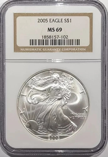 2005 Bullion Silver Eagles NGC MS-69