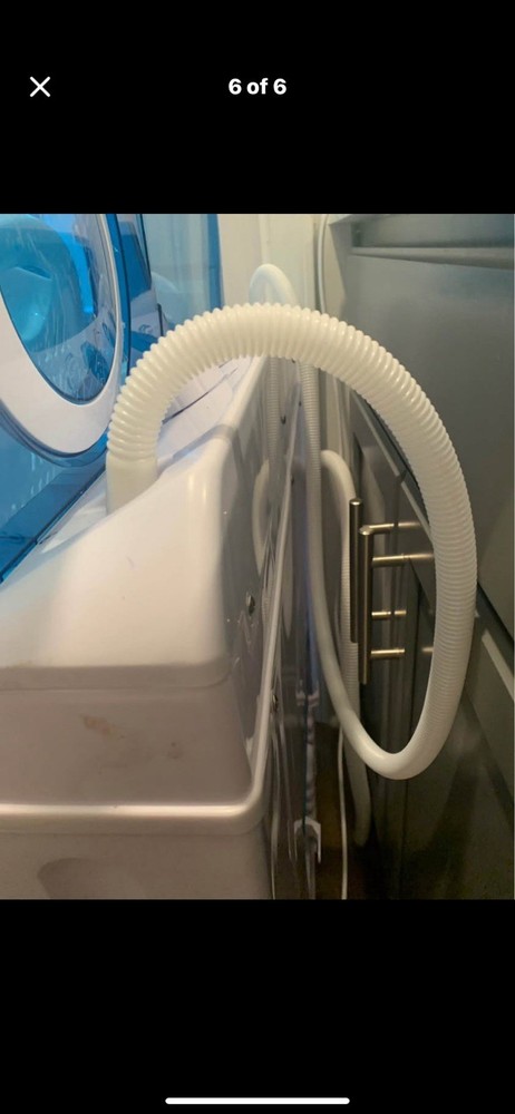 Portable Electric Top-Loading Washer Dryer Combo Blue & White Glossy Adjustable