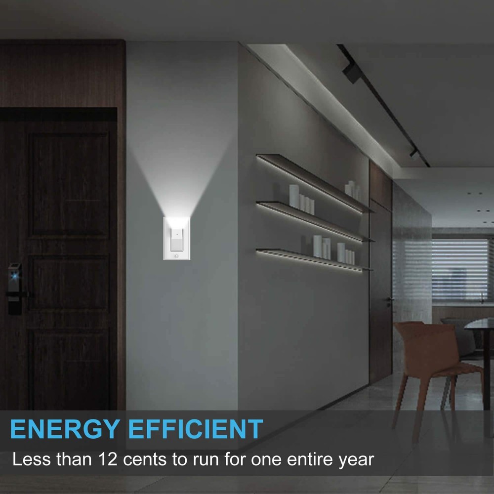 2 Pack Illuminated Light Switch,Paddle Rocker Wall Switch with LED Night Light,