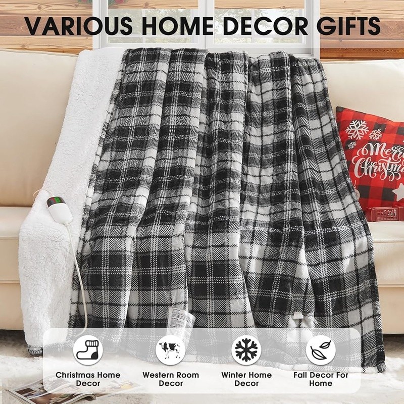 Electric Heated Blanket Rapid Heating Intelligent Control Safety Plush Soft New