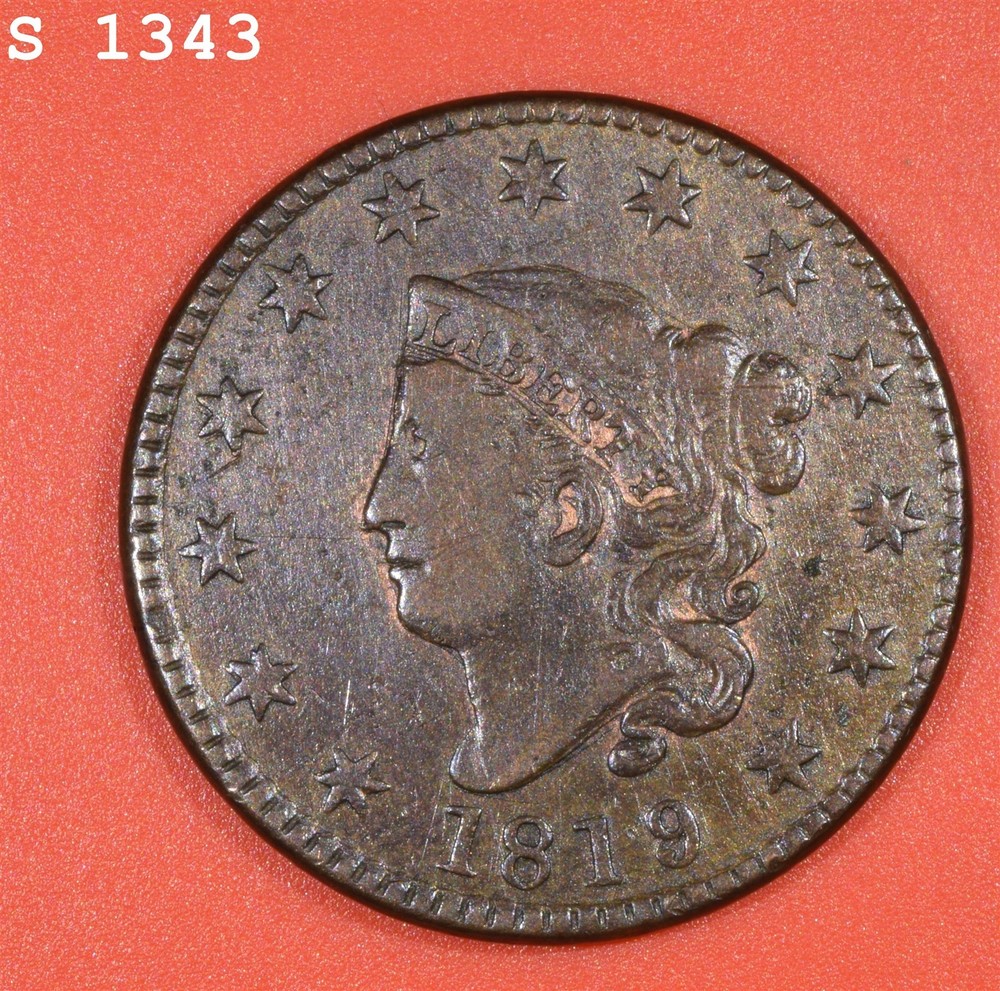 1819 'Large Date' Coronet Head Large Cent "XF"