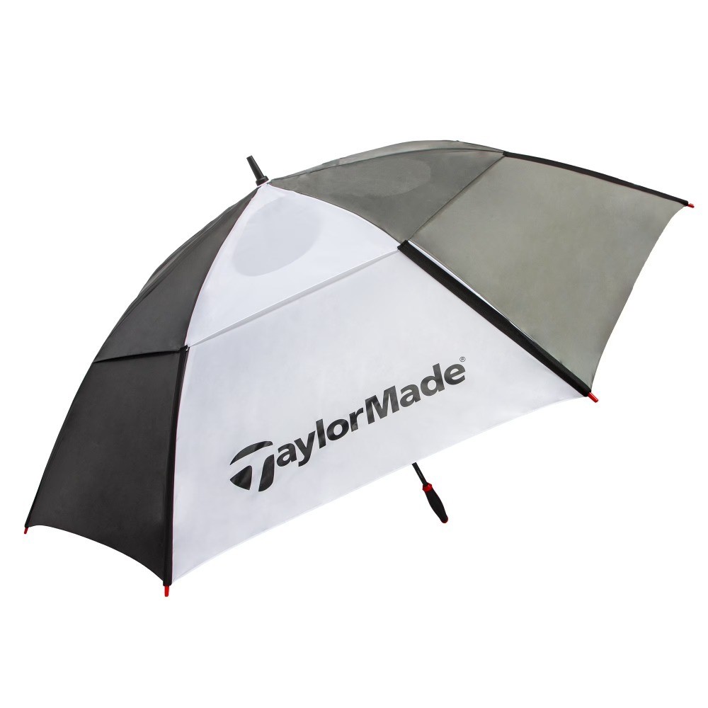 Auto Open Vented Golf Umbrella Windproof with Canopy, 68 Inch, Black and White