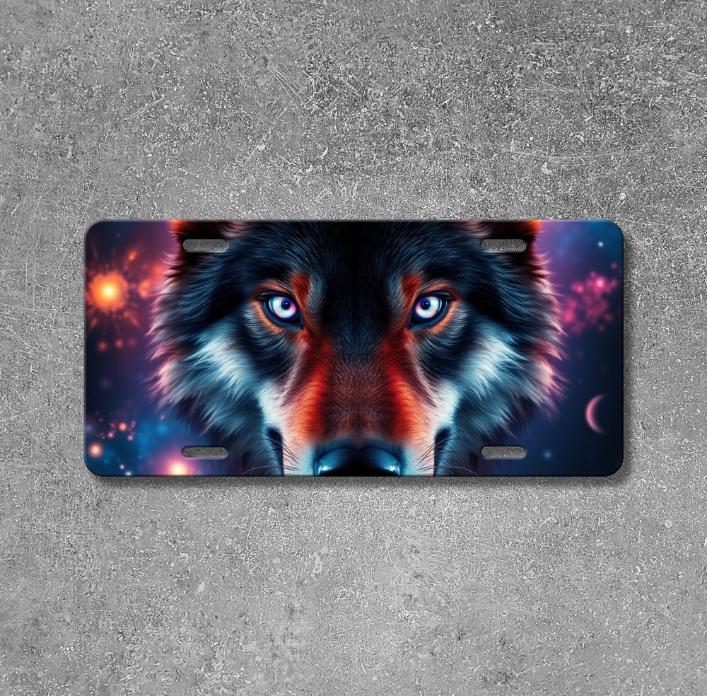 Hyperrealistic Wolf License Plate Name Plate Universal Fit Plate Unique Gift