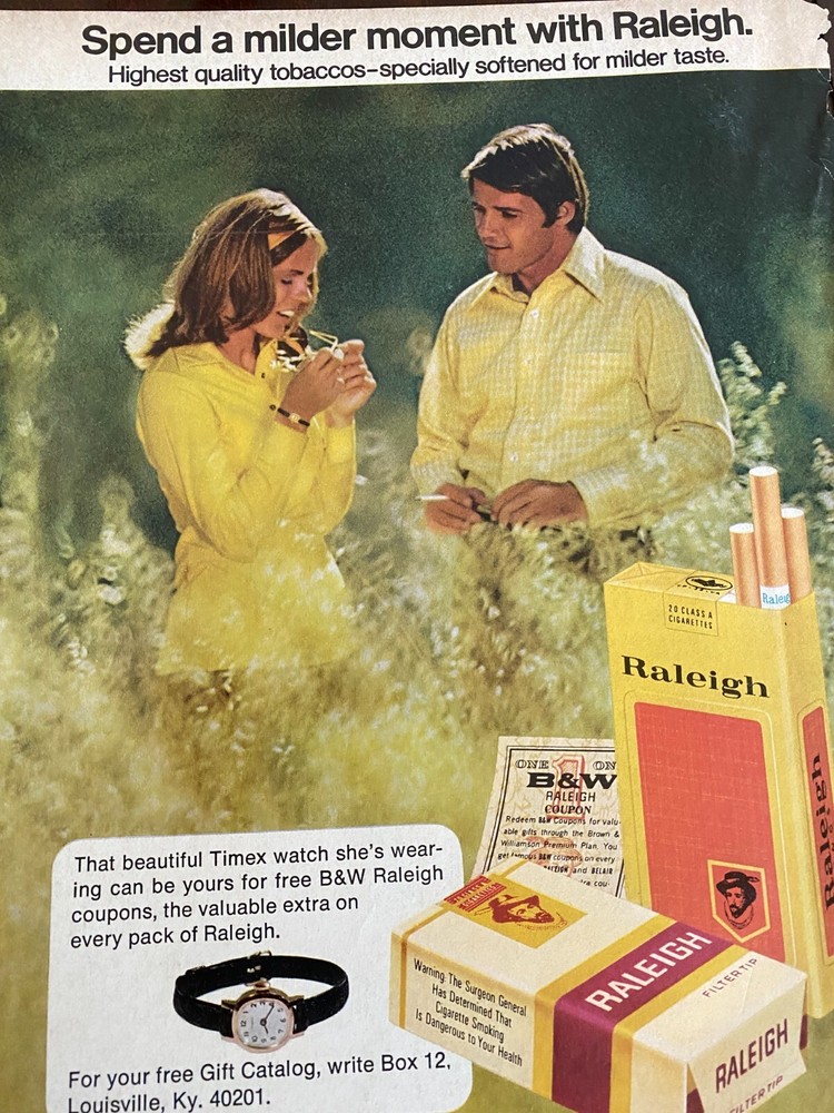 Raleigh Cigarettes, Full Page Vintage Print Ad