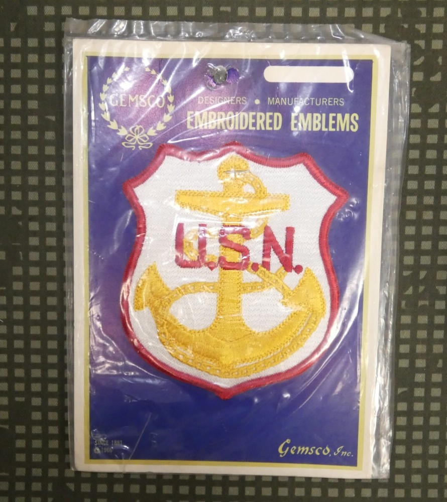 Vintage Original US Navy Large Embroidered Patch (Gemsco - new in pkg)
