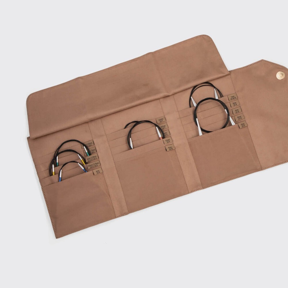 KnitPro Fixed Circular Needle Case- Beige or Black