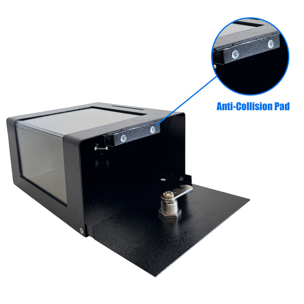 OPEN BOX Steel Locking Tip Box, Secure Tip Jar with Combination Cable Lock