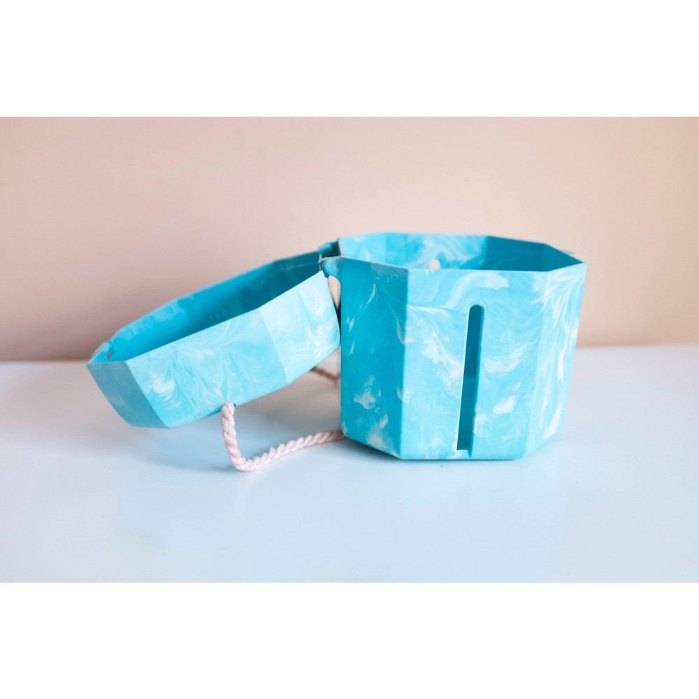 Vintage Plastic Yarn Caddy – Aqua Craft Storage