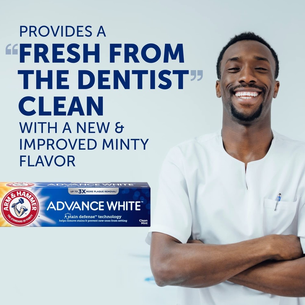 Fresh Mint Advance White Toothpaste – Powerful Whitening & Plaque Control, 6 oz
