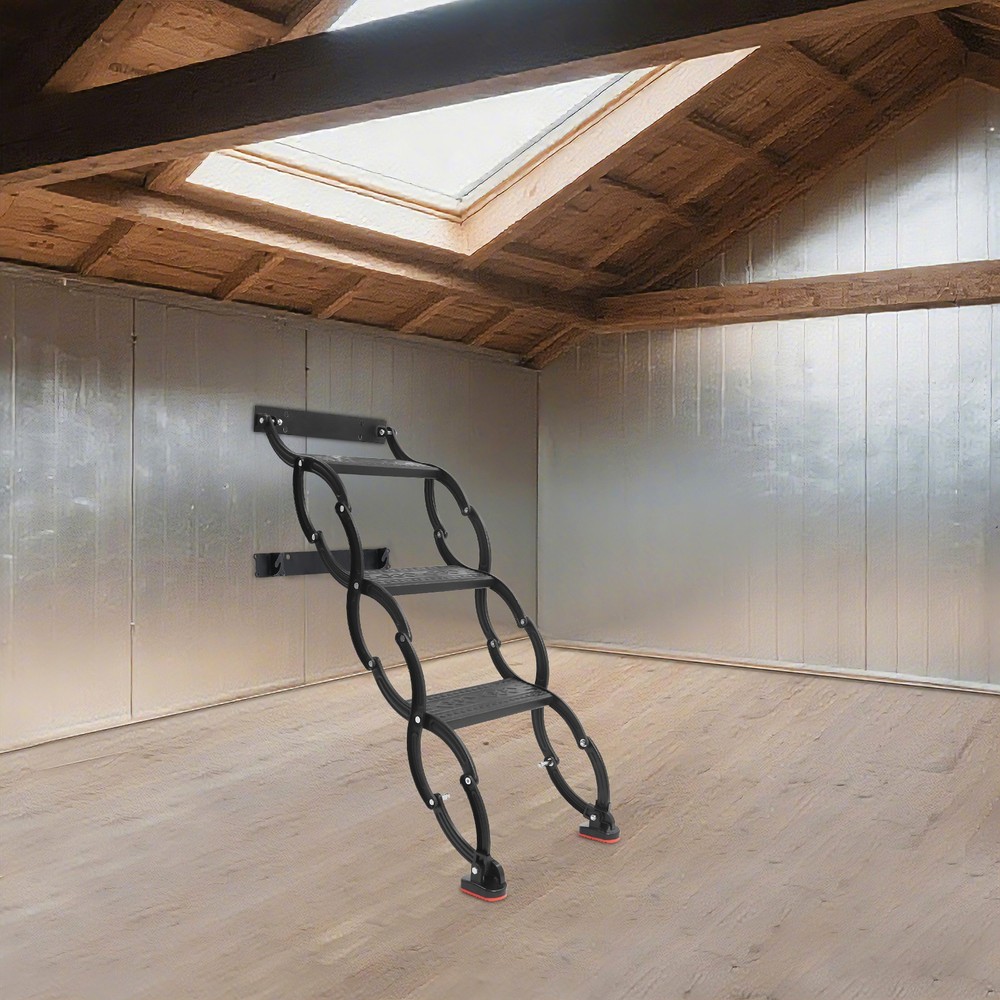 Wall Mounted Folding Ladder Telescoping Step Ladders Retractable Folding Stair