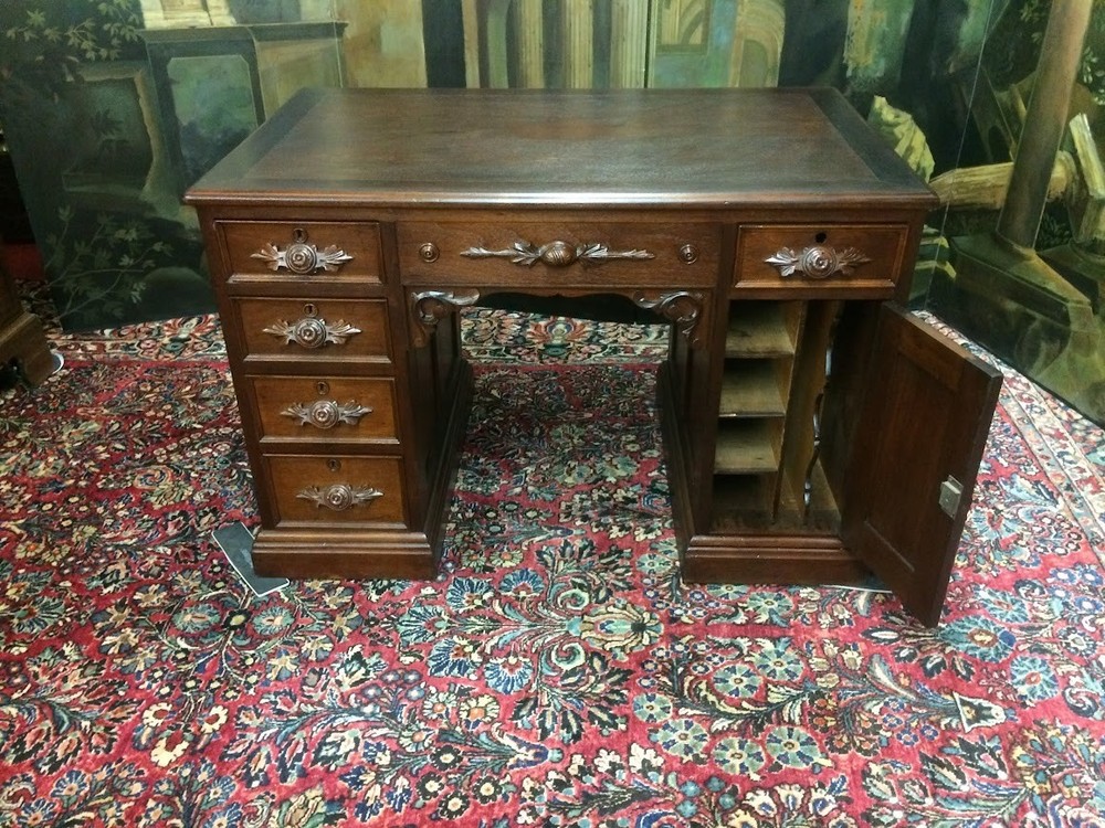 Antique Victorian Partner's Desk