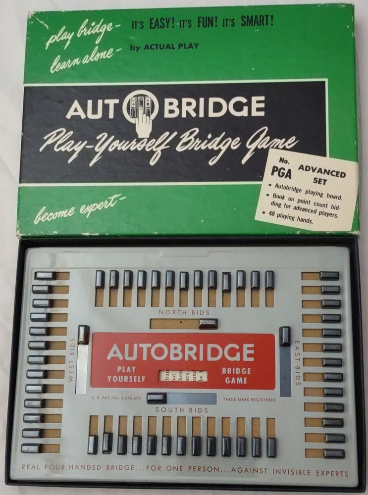 Vintage 1957 Auto Bridge Play Yourself Bridge Game - PGA Advanced