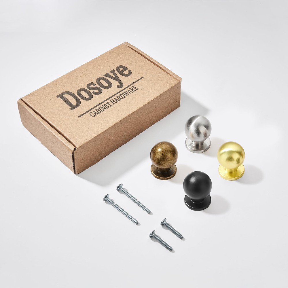 10 Pack 1 Inch 25mm Diameter Round Brushed Nickel Cabinet Solid knobs，Cabinet...