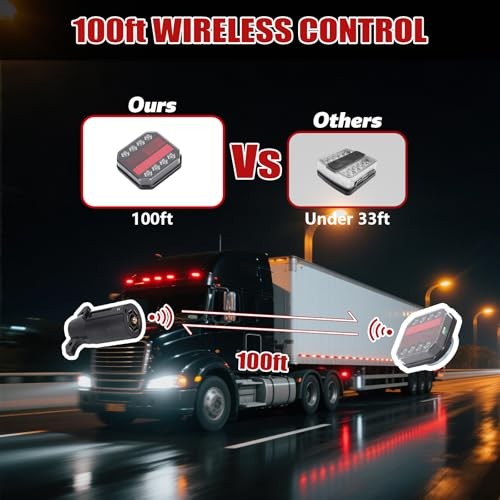 Upgraded Wireless Trailer Lights Magnetic Bluetooth Remote Control Trailer