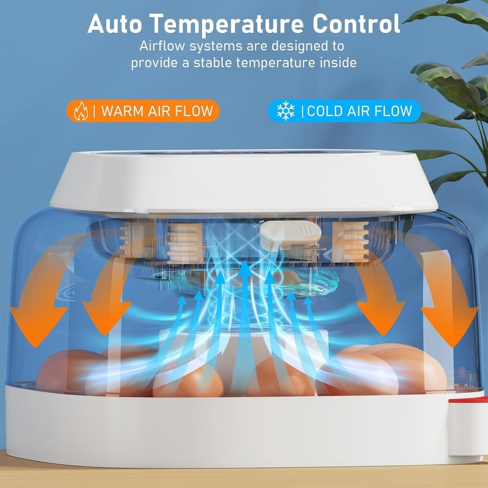 12 Egg Incubators for Chicken Eggs with 4 Modes 360° View Automatic Egg Turning@