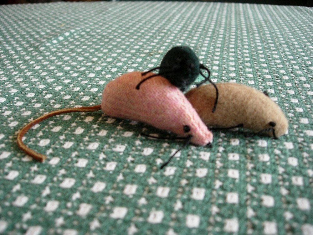 3 Handmade Catnip Mice Toys NWT