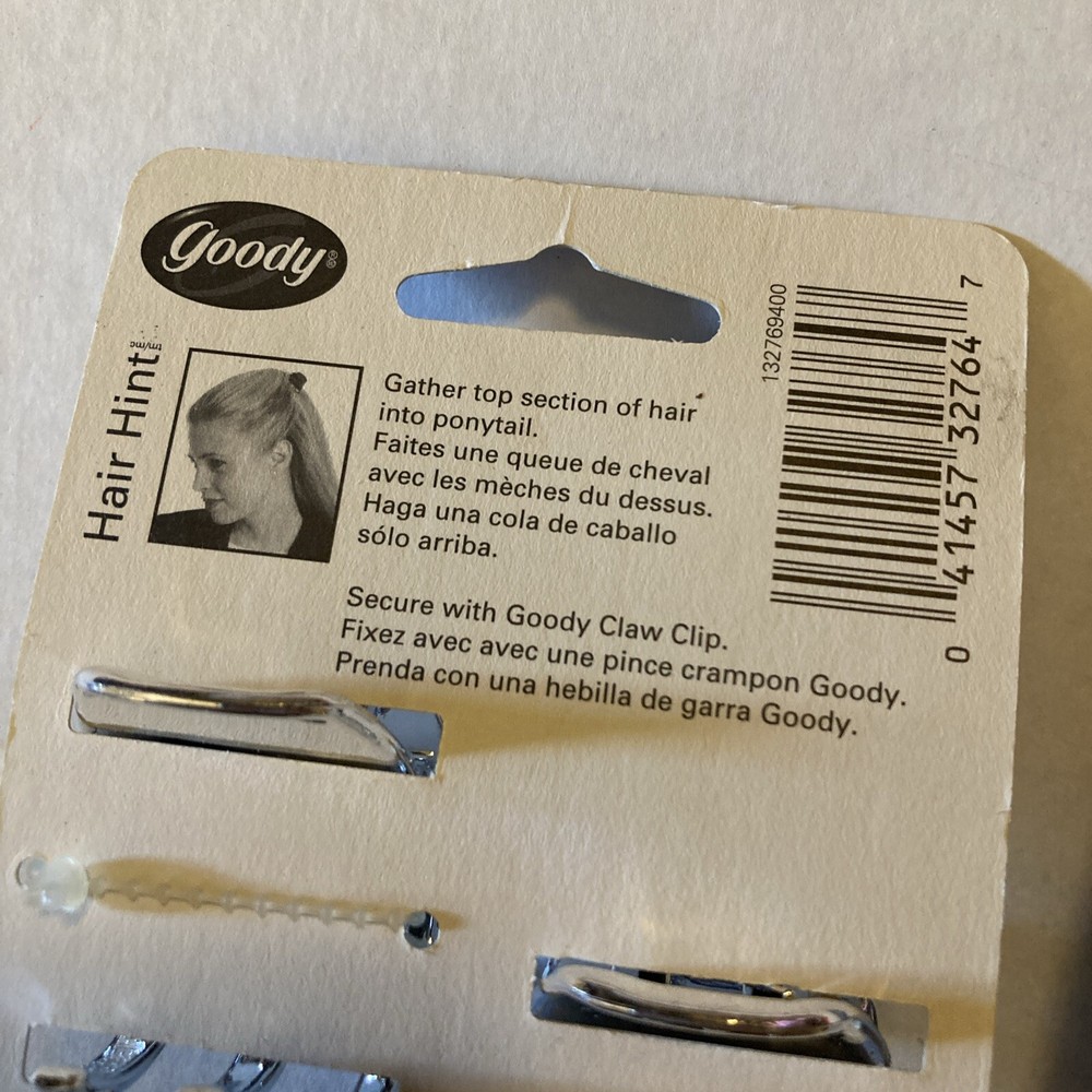 Goody Claw Hair Clips - 2-Count: Silver, Clear, Brwn, Blk (4 Diff.) New 2000 A5