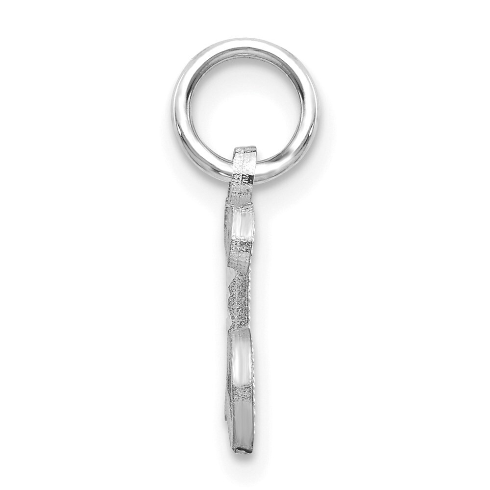 14K White Gold Shiny-Cut Initial L Charm