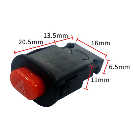 5pcs Motorcycle Double Flash Switch Hazard Light Flash Warning Switch Button