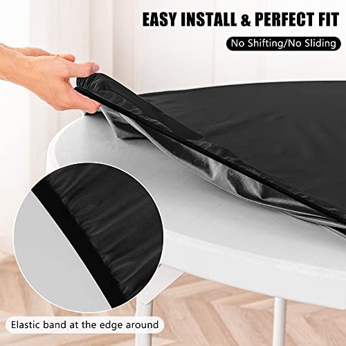 Round Fitted Tablecloth 2 Pack Tablecloth Fit Table up 32"-36" Diameter Black