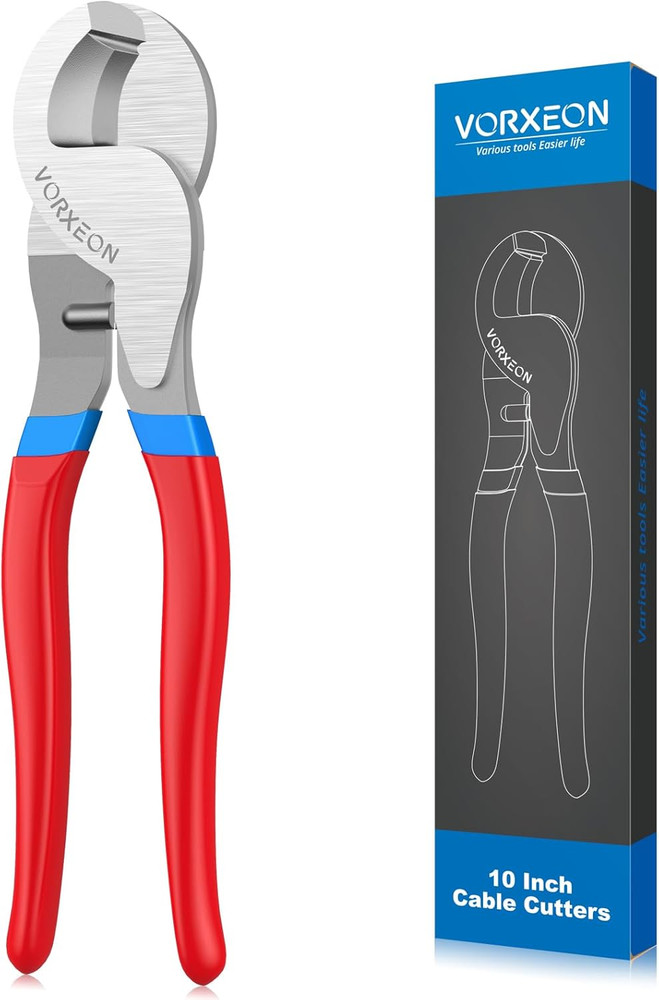 Wire Cutter 10 Inches Red Heavy Duty High Leverage Cable Cutter Tool Sharp Cutti