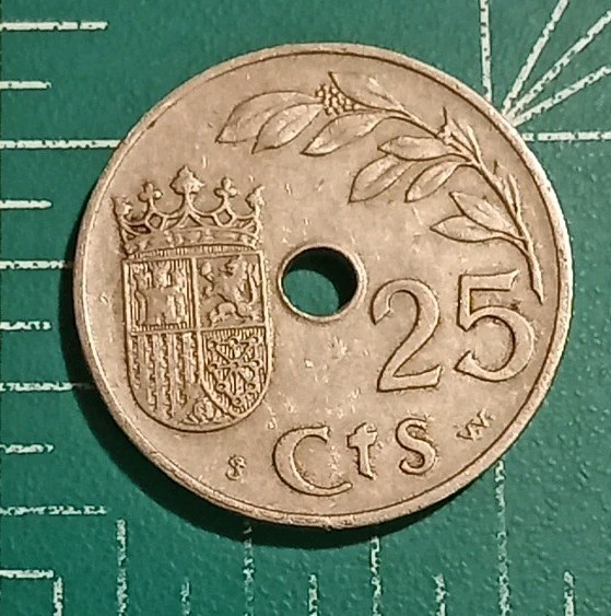 1937 Spain 25 Centimos