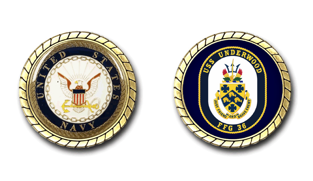 USS Underwood FFG-36 Crest Challenge Coin