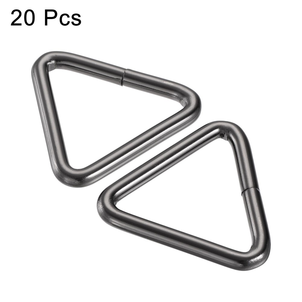 Metal Triangle Buckle 38mm Inner Width Dark Grey 20pcs