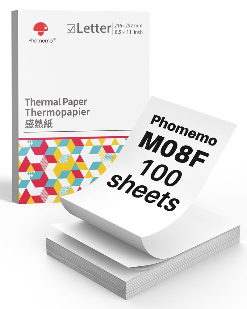 Phomemo US Letter Folding Thermal Paper,Continuous Phomemo M08F Thermal Paper...