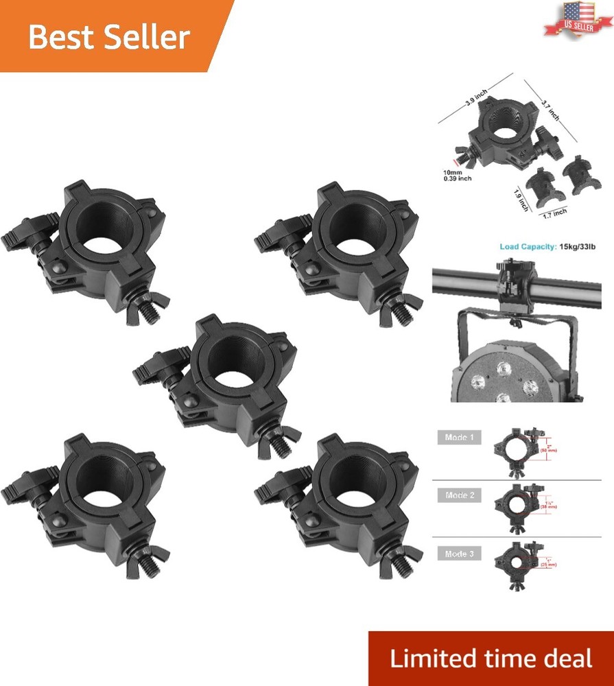 5 Pack Multipurpose Stage Light Clamps - DJ Lighting Products - Easy to Use