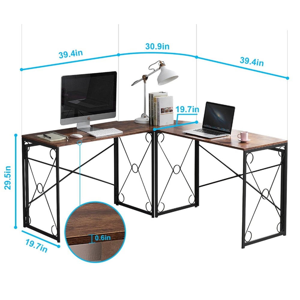 Folding Computer Desk Simple Laptop Table Home Office Workstation for Writing
