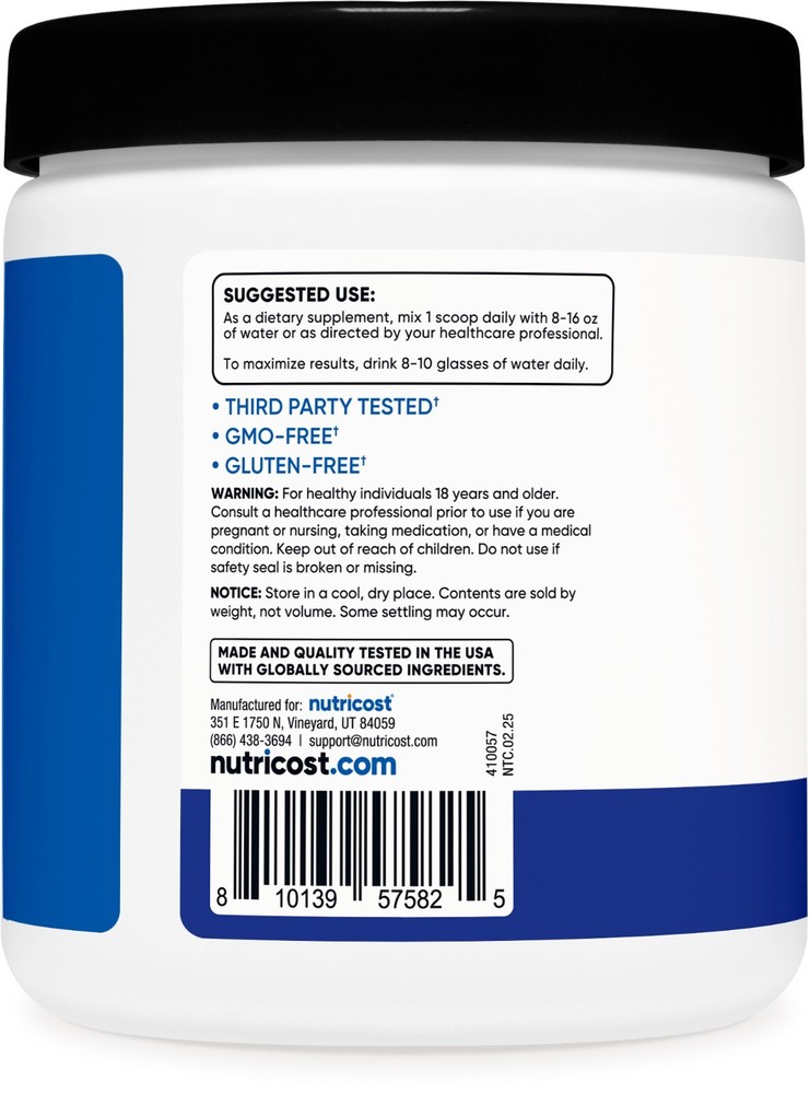 Nutricost Creatine Monohydrate + Hydration Blue Raspberry Flavored, 30 Servings