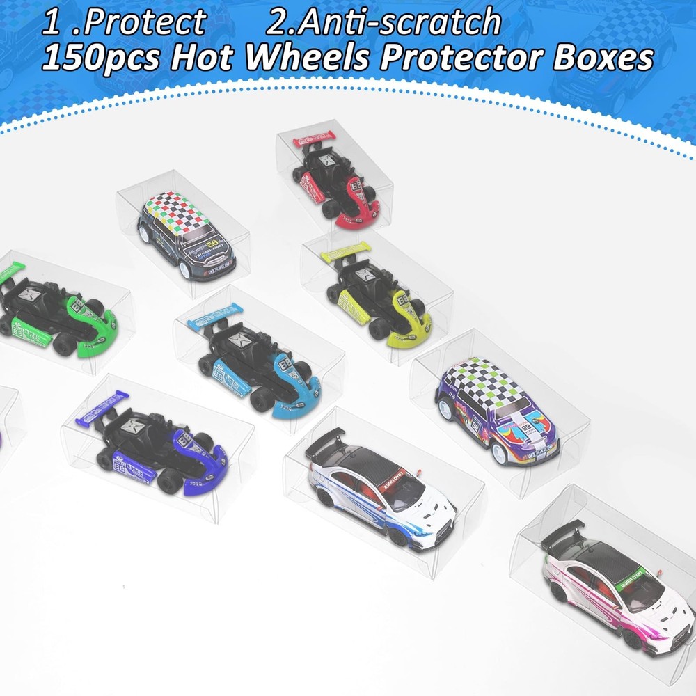 120 PCS 1/64 Display Case for Model Car,Clear Display Case,Storage Display Ca...