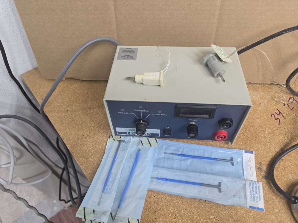 Wallach LEAP 100 electrosurgical system pictured working w footswitch