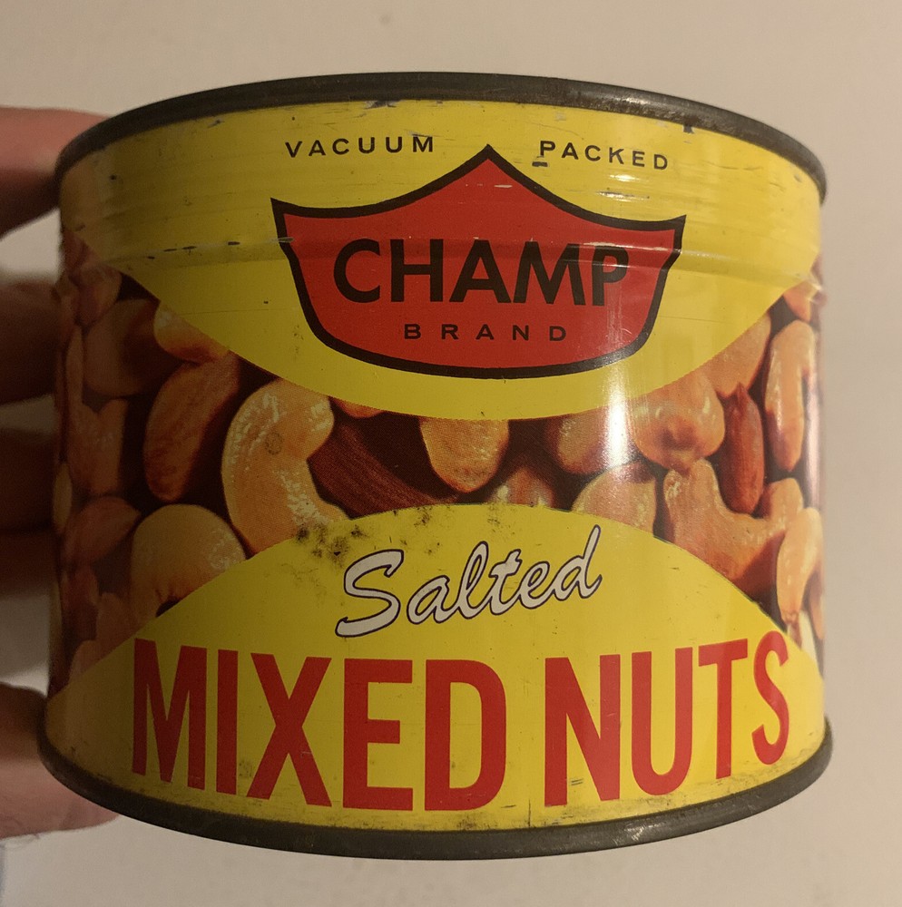 Vintage Champ Mixed Nuts Key Tin Unopened NOS Full Sealed
