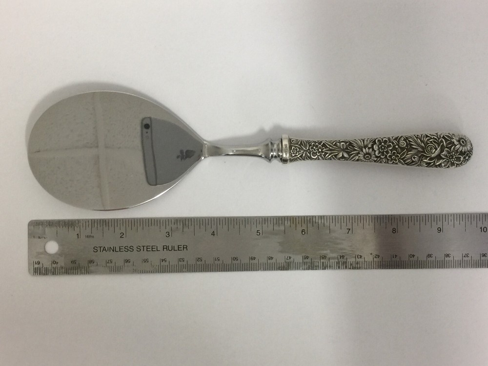 S Kirk & Sons Repousse Hot Cake Server Sterling Silver