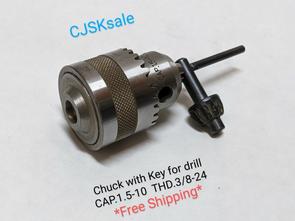 Chuck with key for drill CAP.1.5-10  THD.3/8-24 (USED).