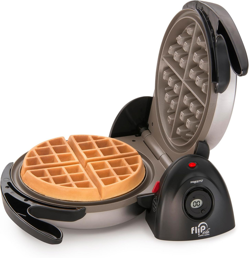 03510 Ceramic Flipside Belgian Waffle Maker, Nonstick, Cool Touch Handles, Black