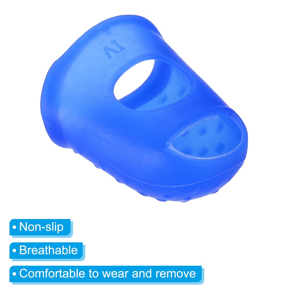 15 x Rubber Finger Tips Silicone Thumb Fingertip Covers Thimble Blue XL Size