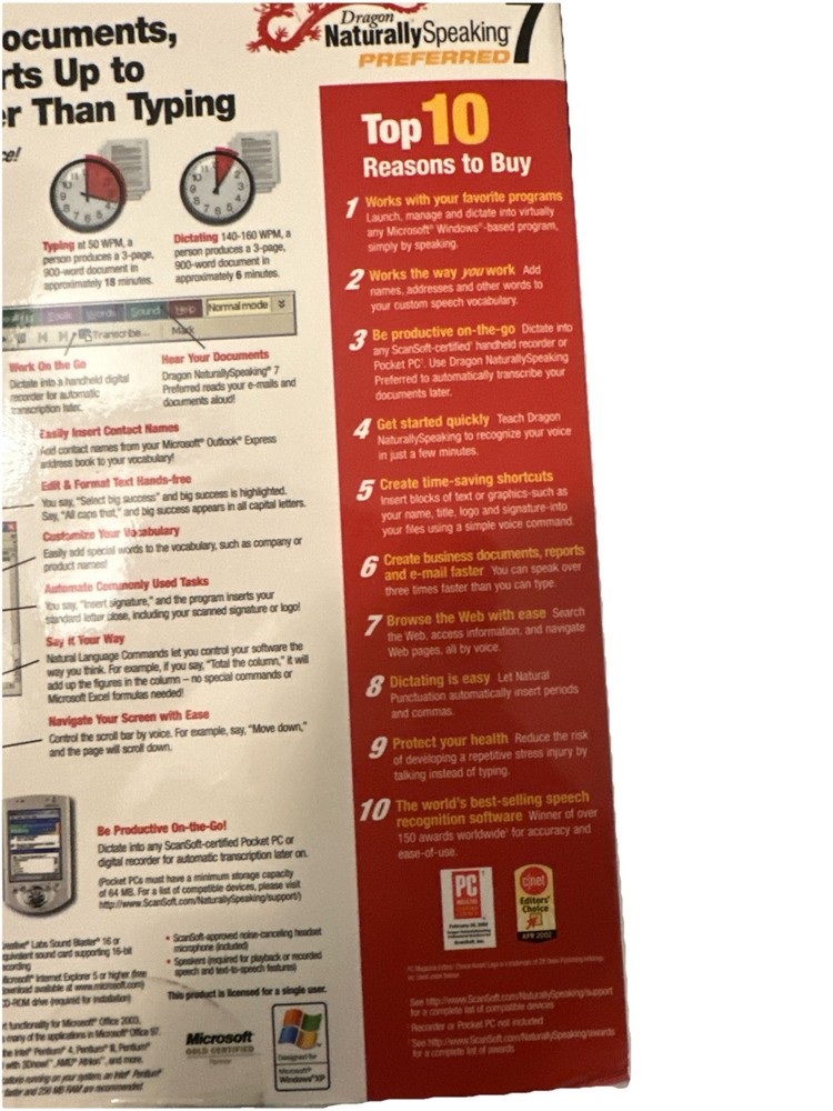 Dragon Naturally Speaking 7 Preferred - By Scansoft NIB