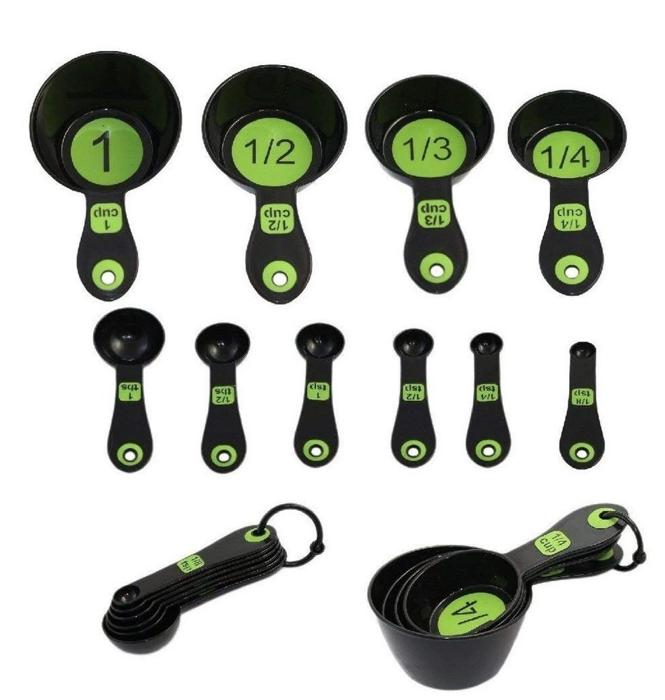 Chef Craft 10-Piece Measuring Cups & Spoons Set Easy Read Green