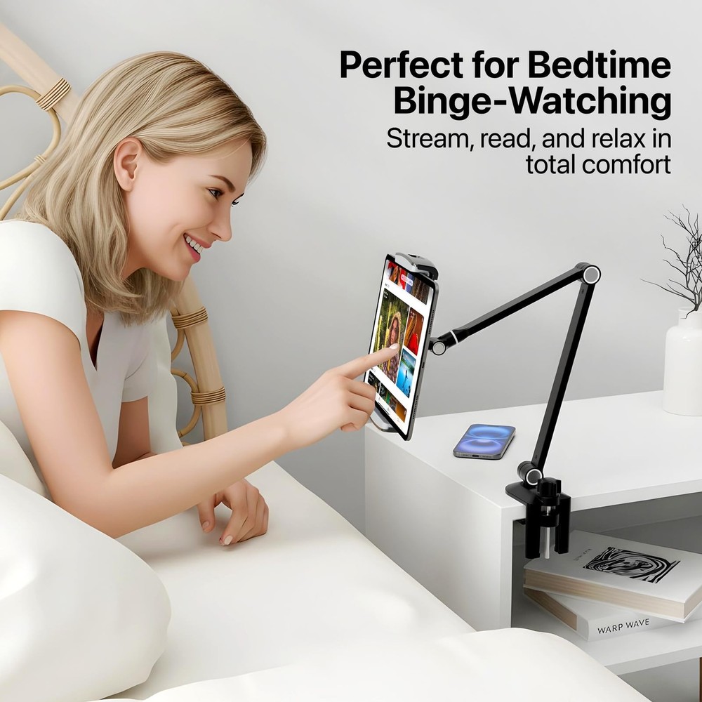 Tablet Stand Holder-Adjustable iPad Desk Mount with 360° Rotating Base for 6....