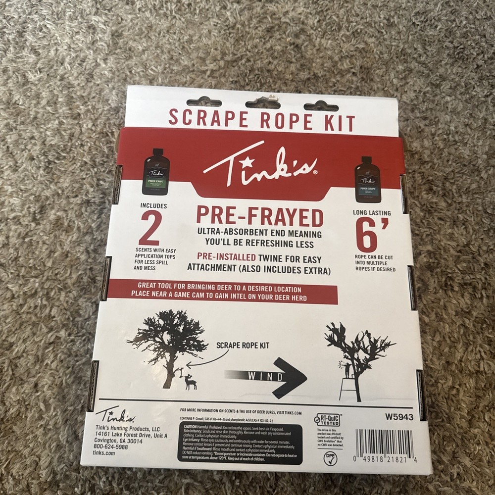 Tinks 6’ Deer Hunting Whitetail Scrape Rope