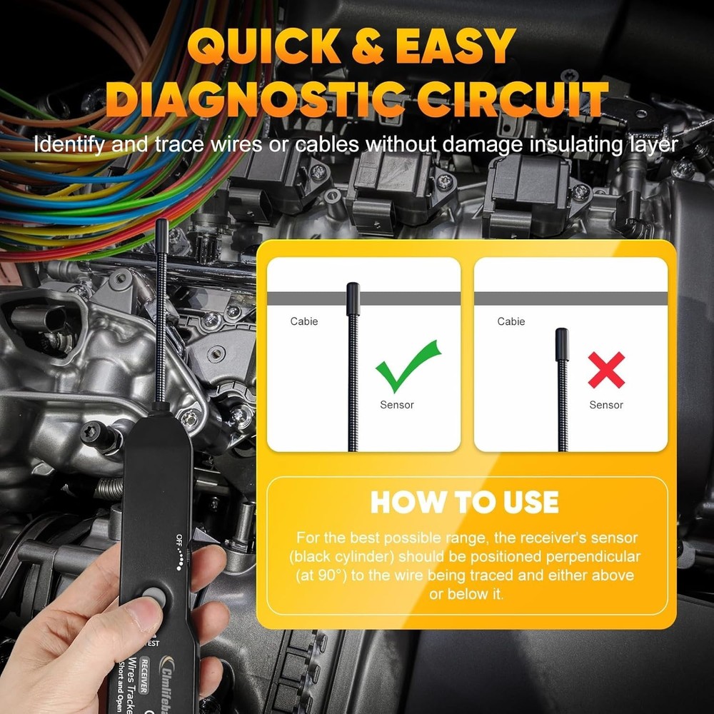 Versatile Wire Cable Tracker with 7-Inch Probe - Essential for Electrical Tasks