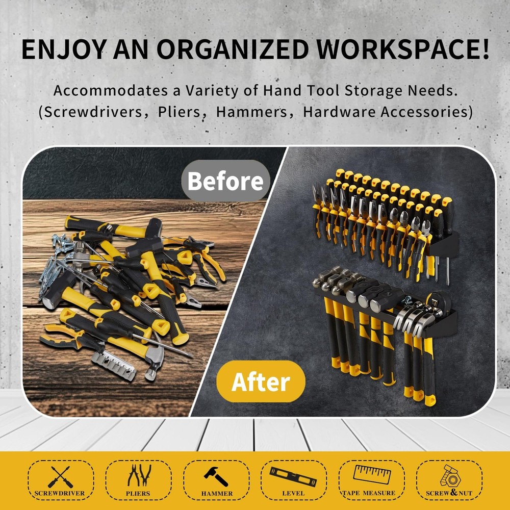Wall Mount Hand Tool Organizer, Screwdriver Organizer, Pliers Holder, Hammer ...